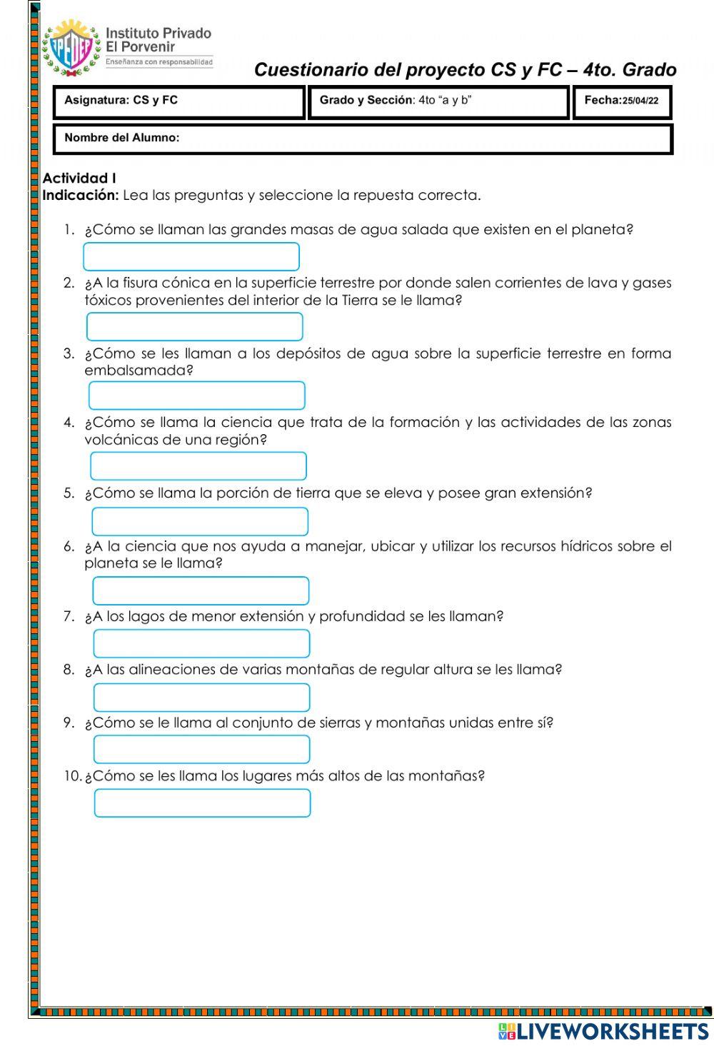 Montañas, Sierras, Ríos, Lagos y Volcanes