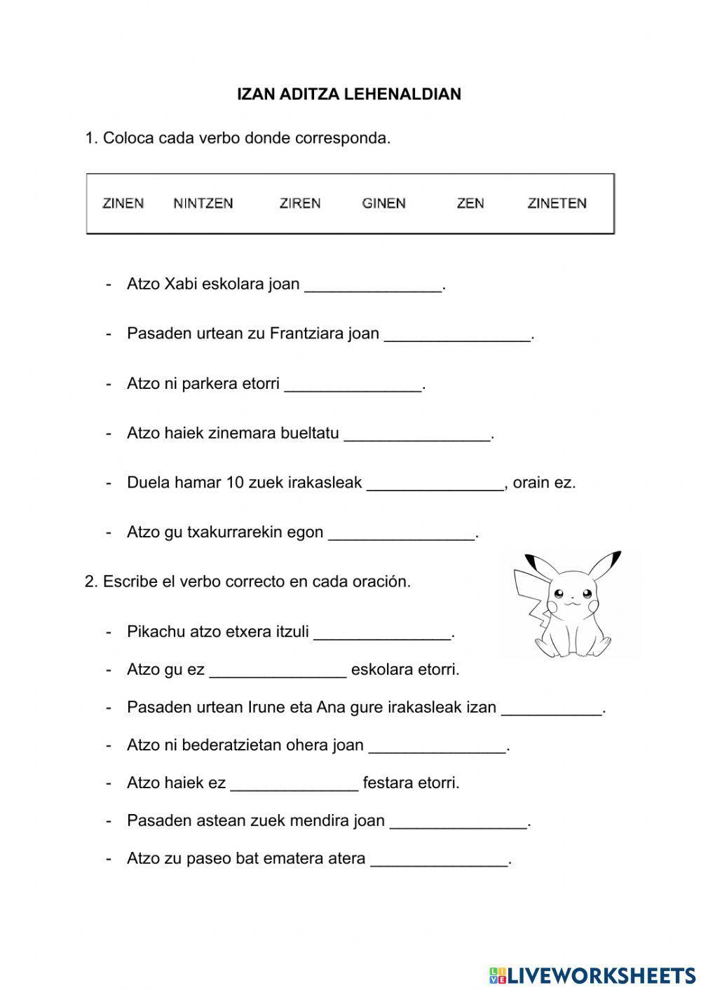 Izan aditza lehenaldia