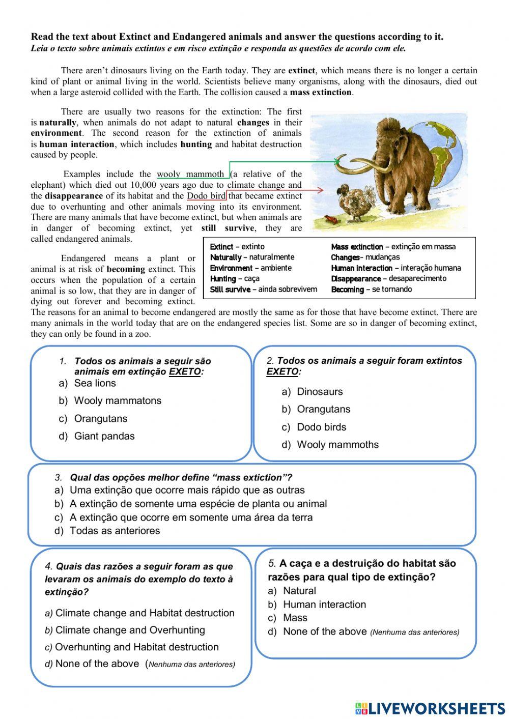 Endangered and extinct animals