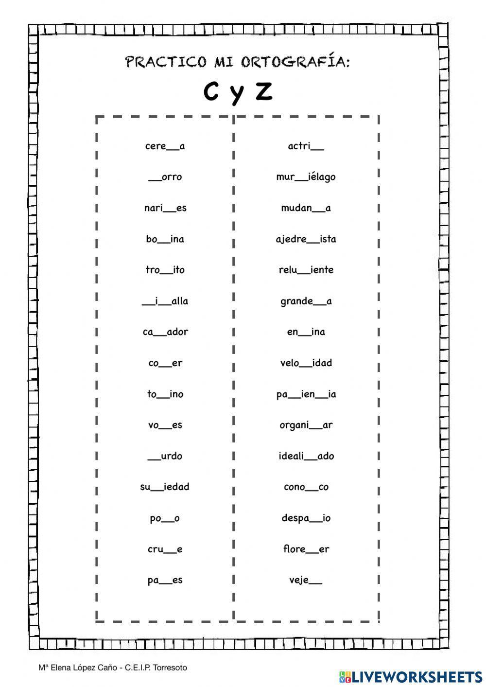 Ortografía c-z