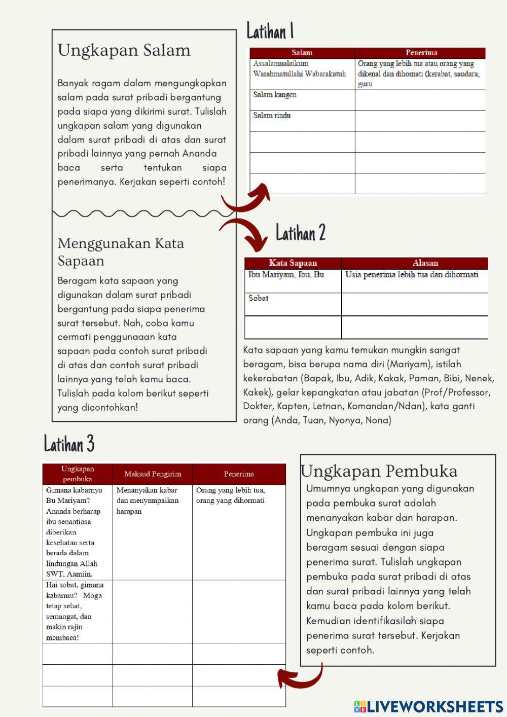 Unsur kebahasaan surat pribadi