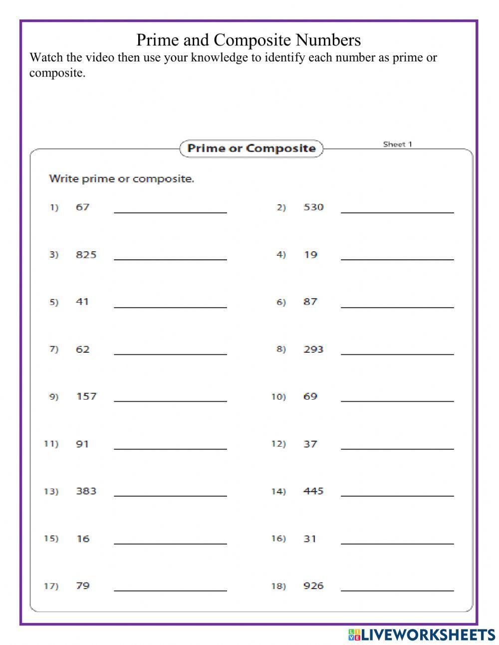 Prime and Composite Numbers