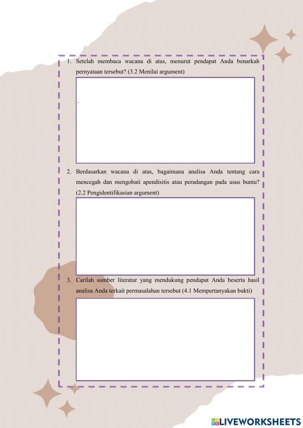 E-LKPD3 Gangguan dan Teknologi Sistem Pencernaan Manusia