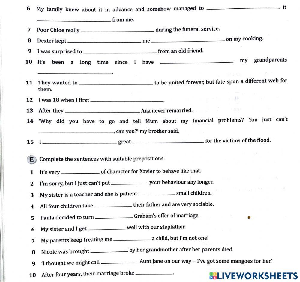 Vocabulary Exercises