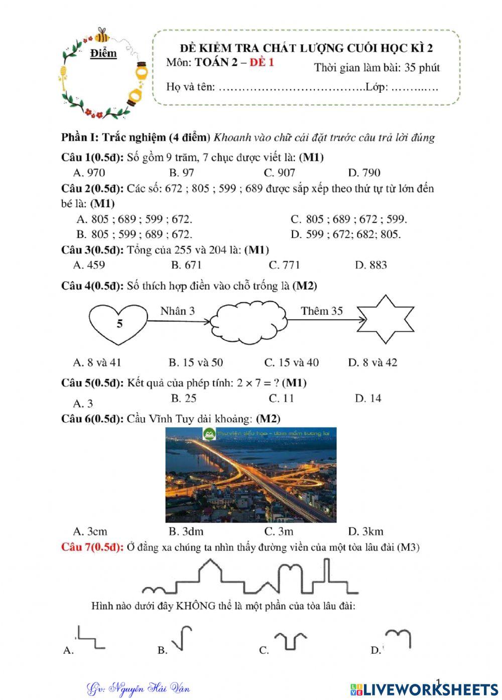 Đề ôn CHKII số 2