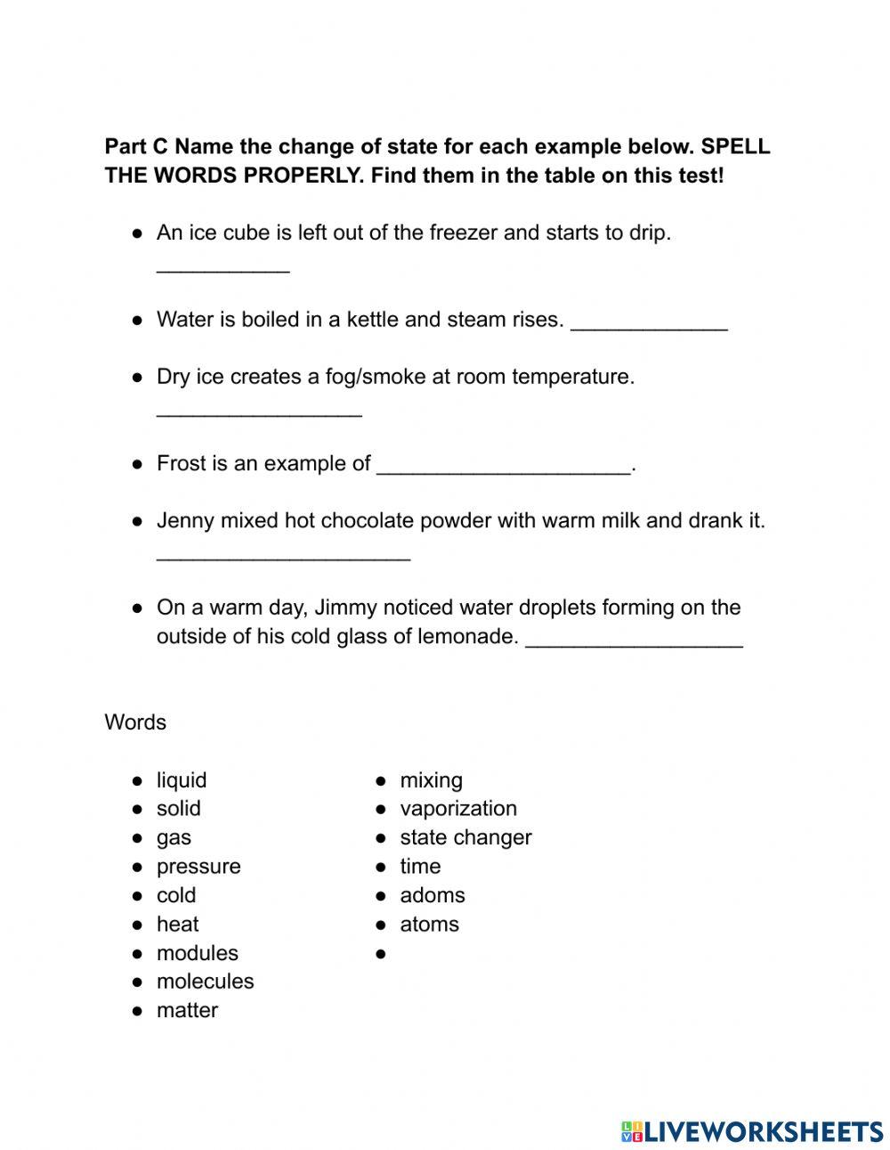 Changing States of Matter