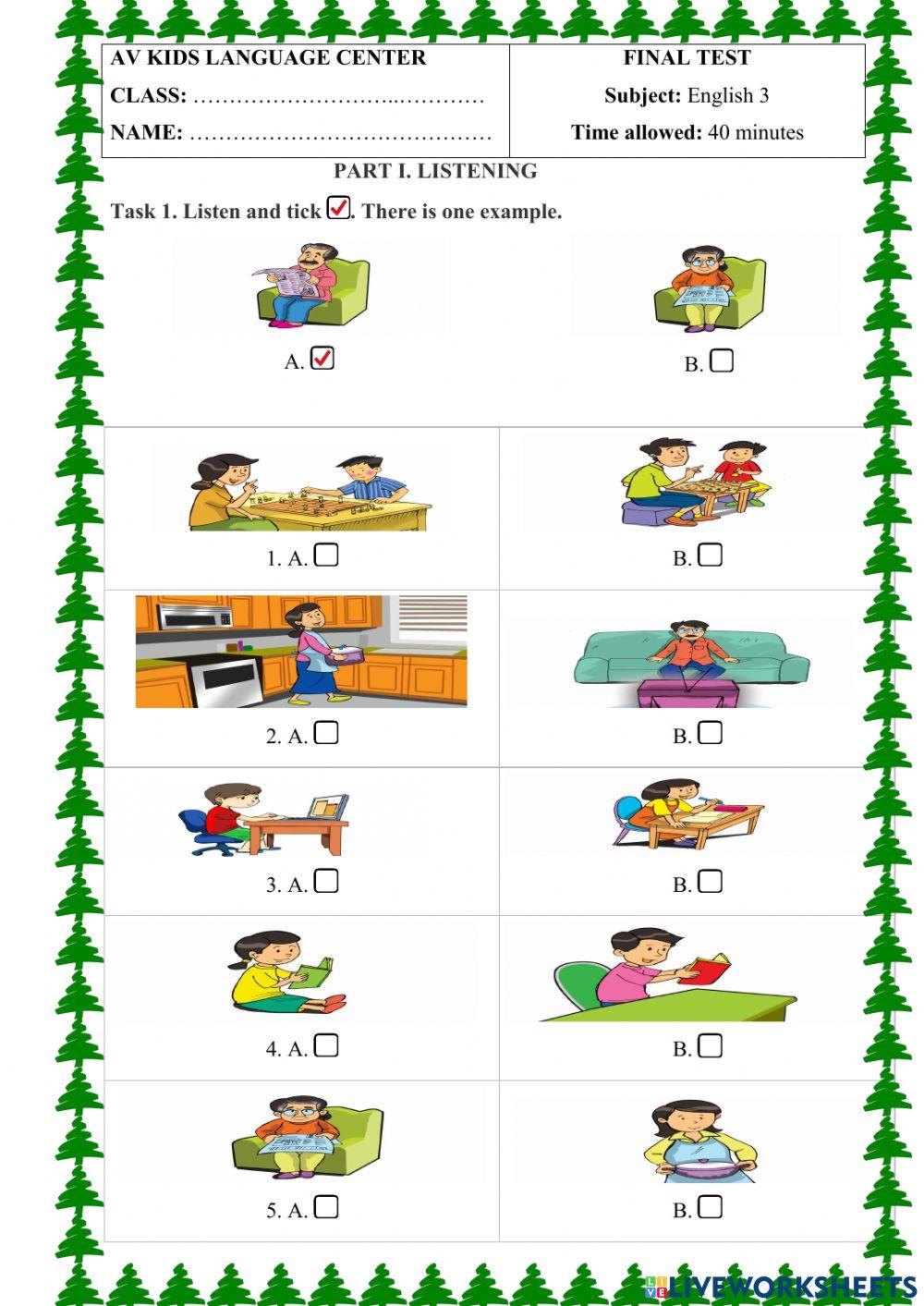 PBT Đề 13 (Lớp 3) Mrs.Thuy