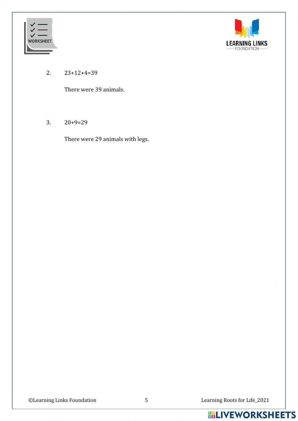 Phase 1– Foundation Numeracy Class Worksheet -32