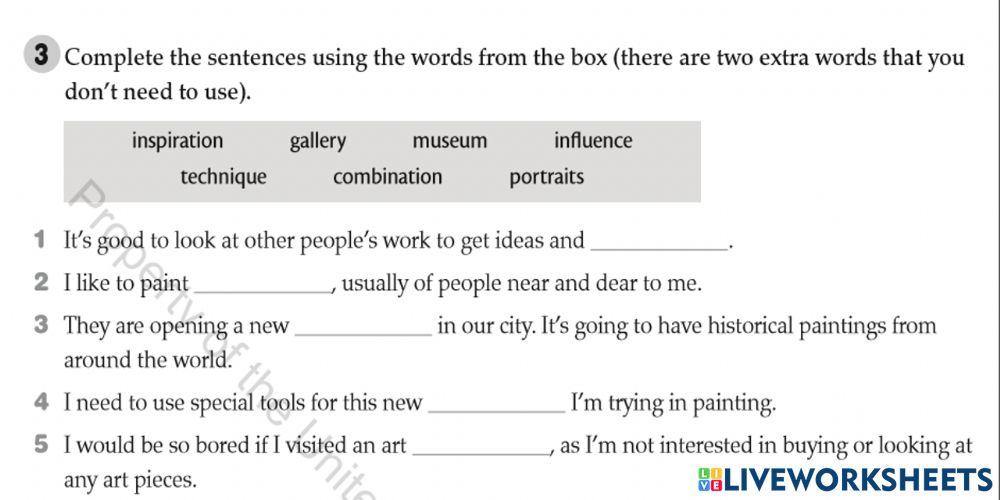 Lesson 5-6 The Artists Vocabulary