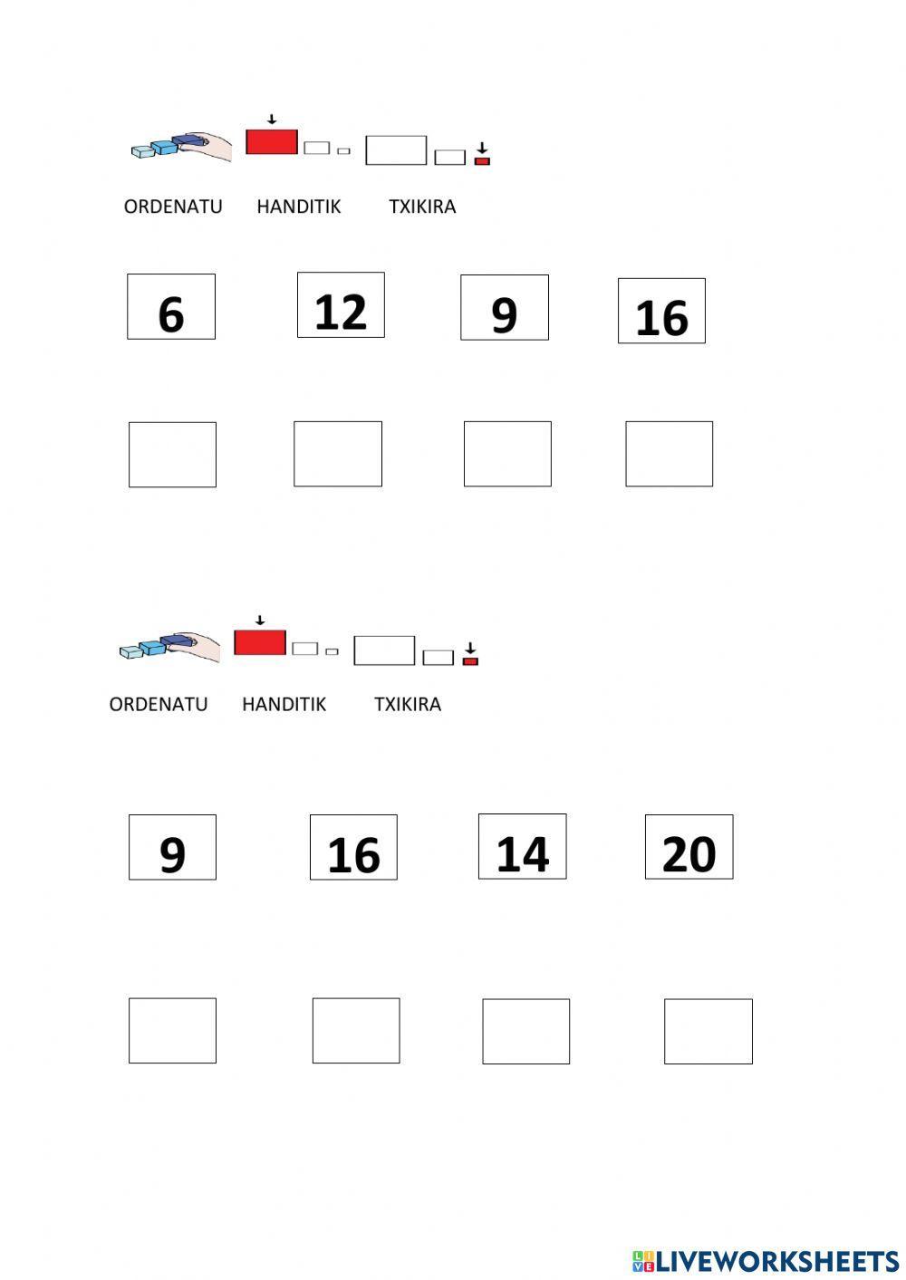 Ordenatu handitik-txikira