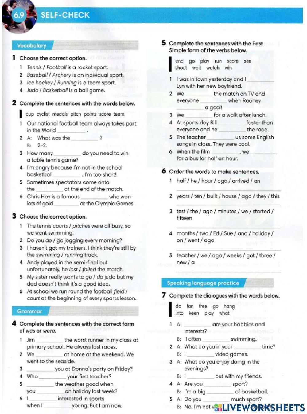 Wider World 1 Unit 6 test