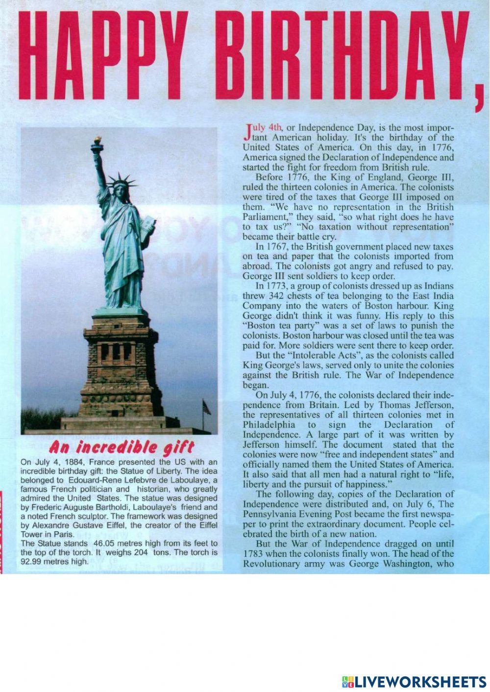 Independence day in America