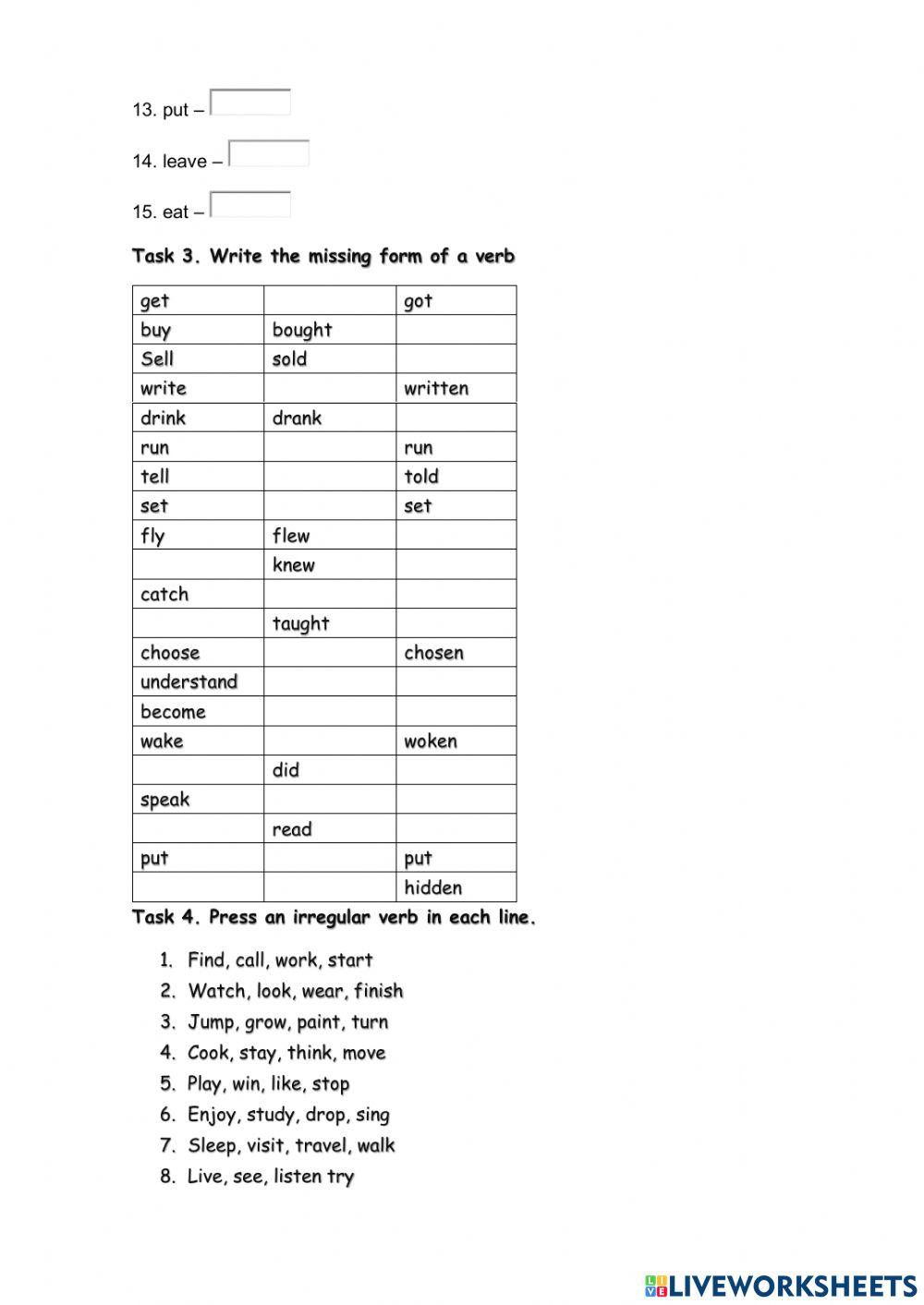 Grammar revision  Tenses and prepositions of place and time