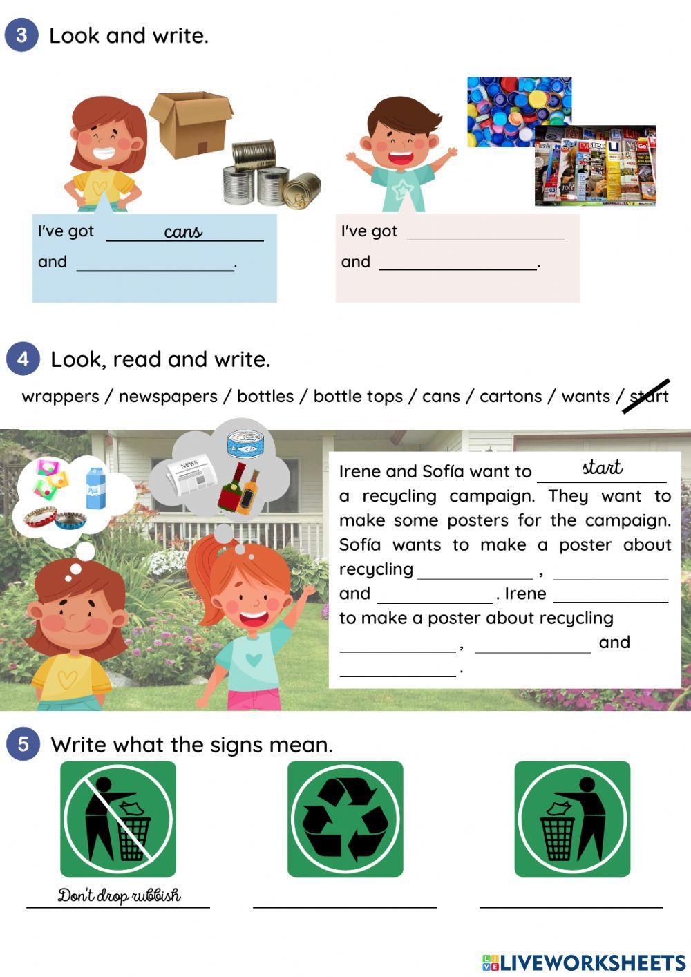 Unit 5 -Recycling- test Heroes 3