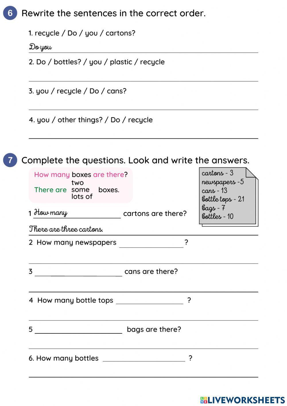 Unit 5 -Recycling- test Heroes 3