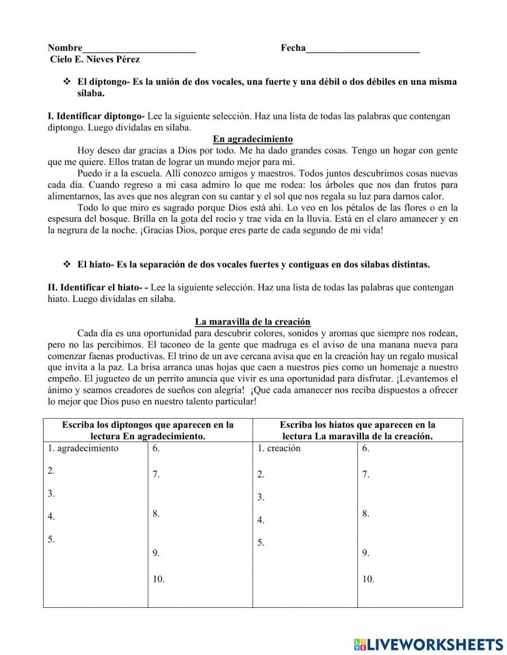 Acentuación-hiatos , diptongos y divisió