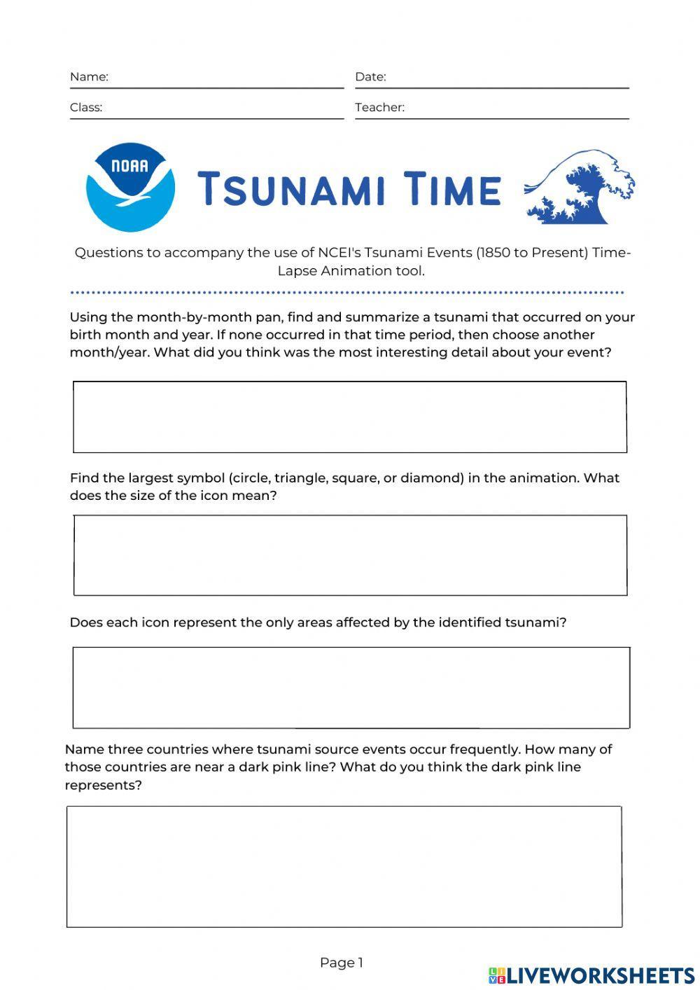 Tsunami timing