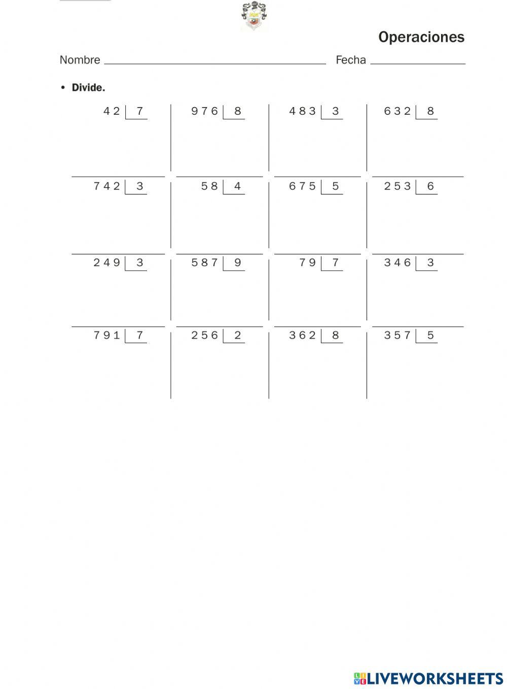 Divisiones de una cifra