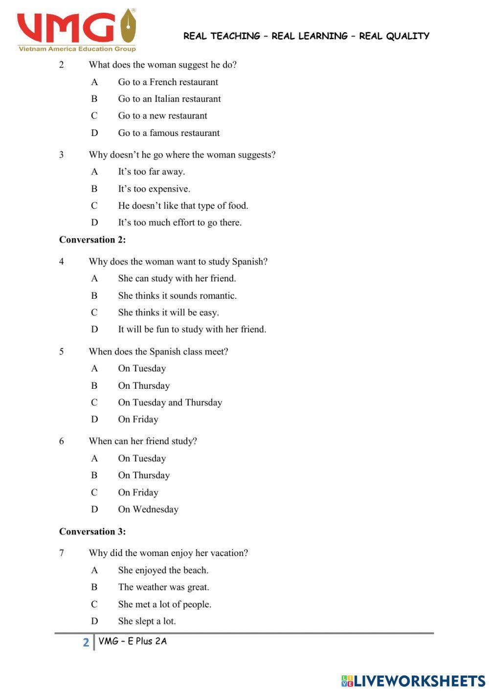 Online practice 1 - 2a