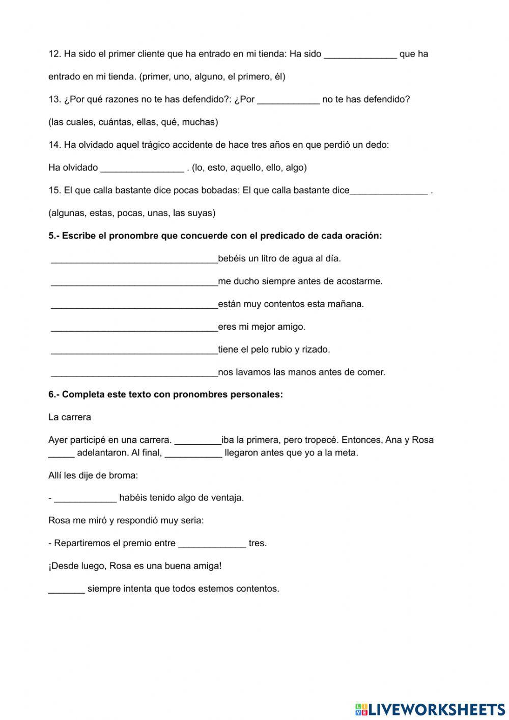 Determinantes y pronombres AO