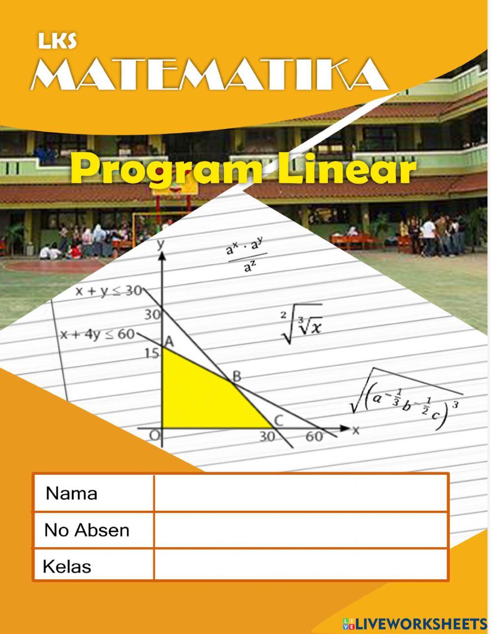 Program Linear interactive exercise for 10 | Live Worksheets