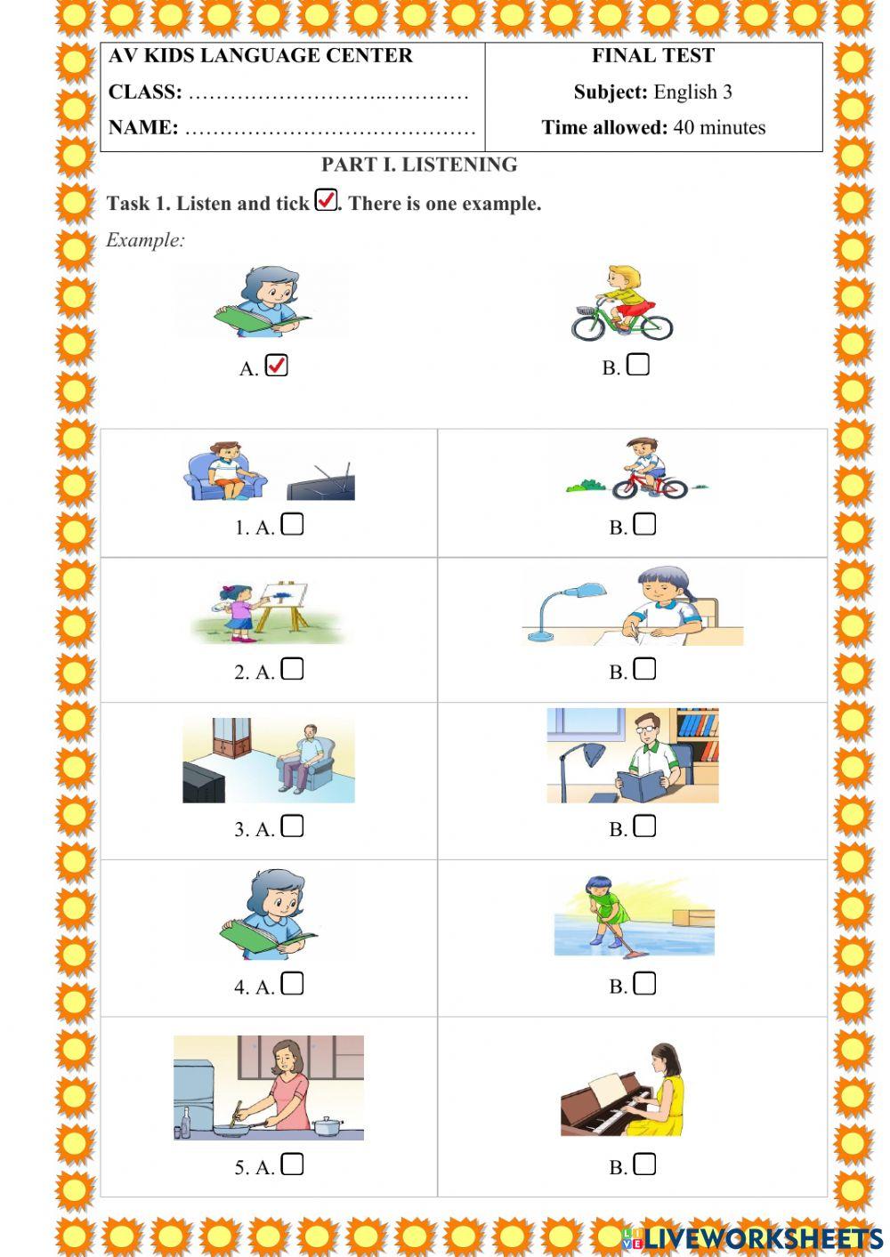 PBT Đề 14 (Lớp 3) Mrs.Thuy