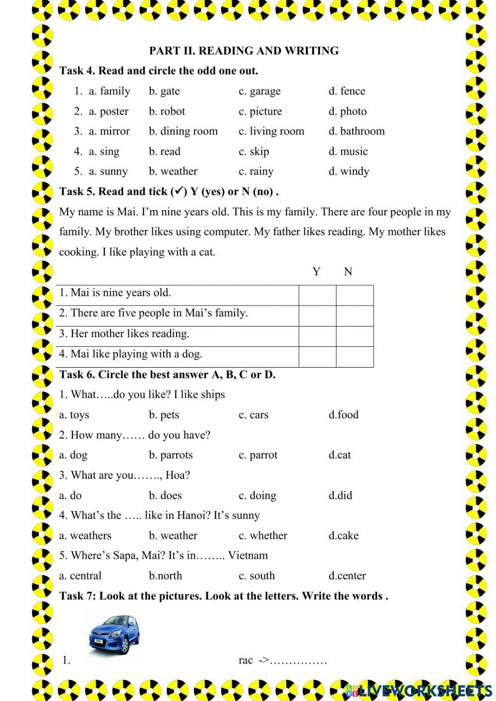 PBT Đề 15 (Lớp 3) Mrs.Thuy