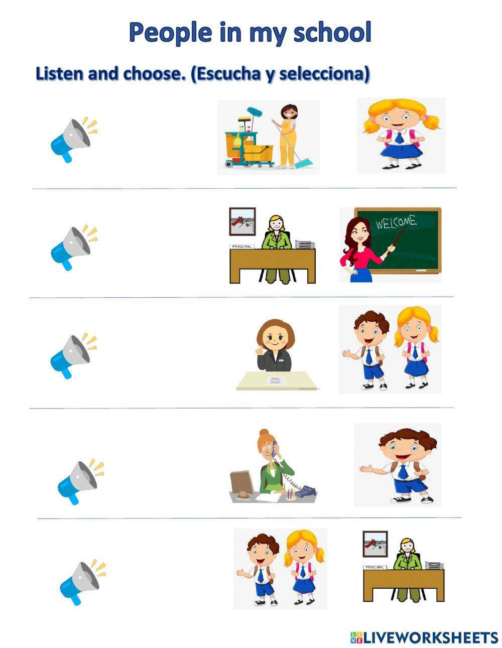 School people worksheet | Live Worksheets