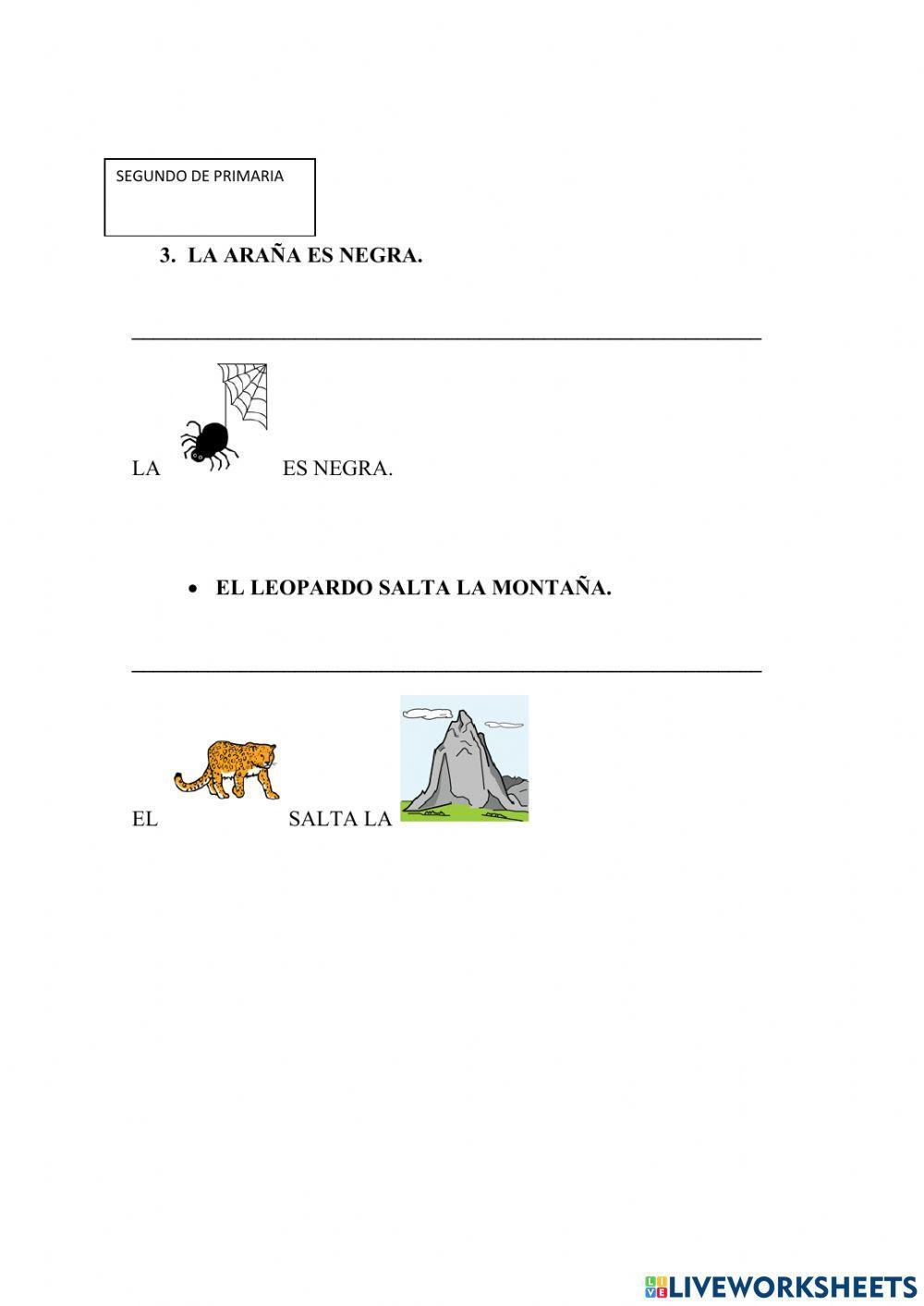 Lectura y escritura de frases.