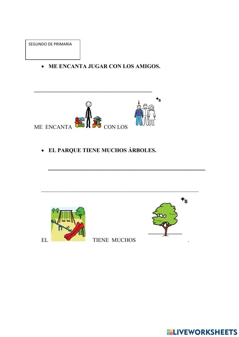 Lectura y escritura de frases.