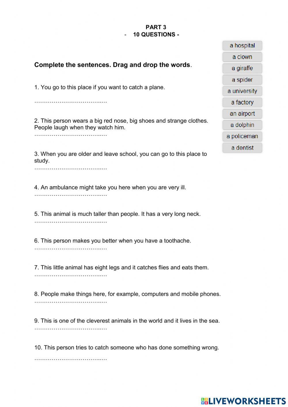 Movers III reading writing