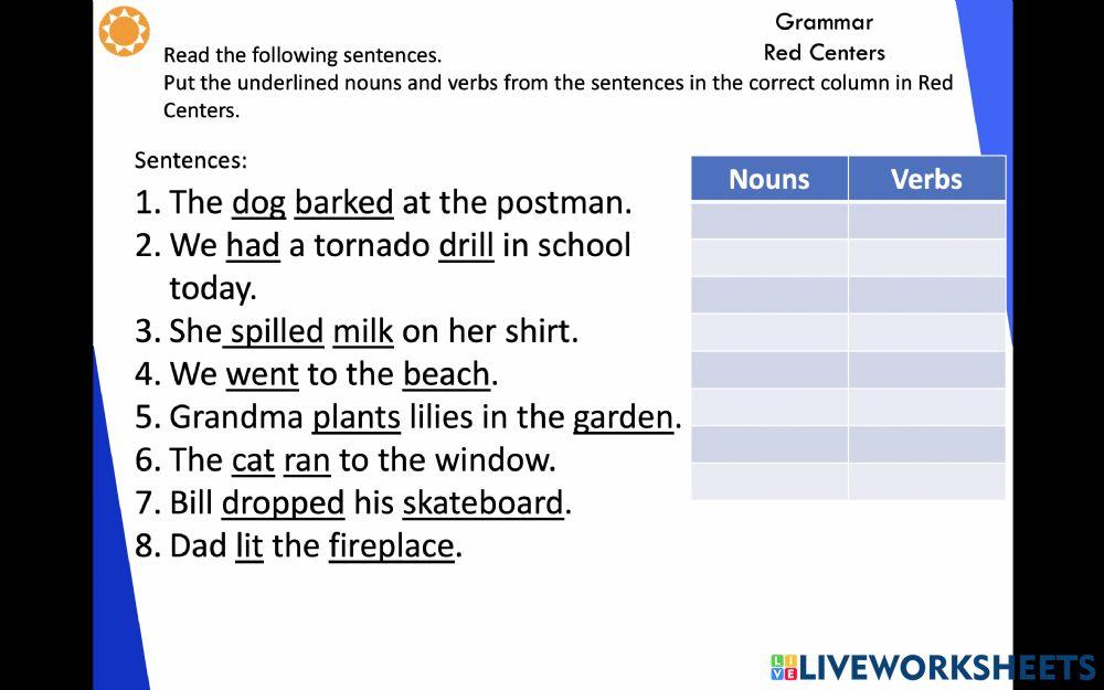 Parts of Speech: Nouns and Verbs
