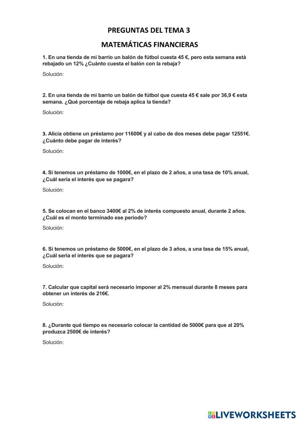 Matemáticas financieras