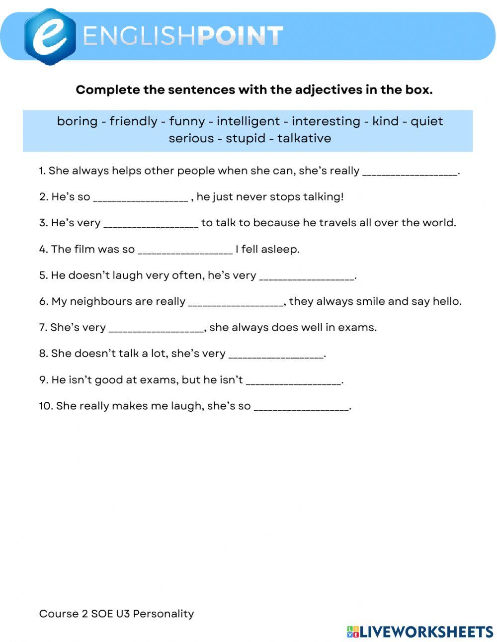 Personality gap-fillling