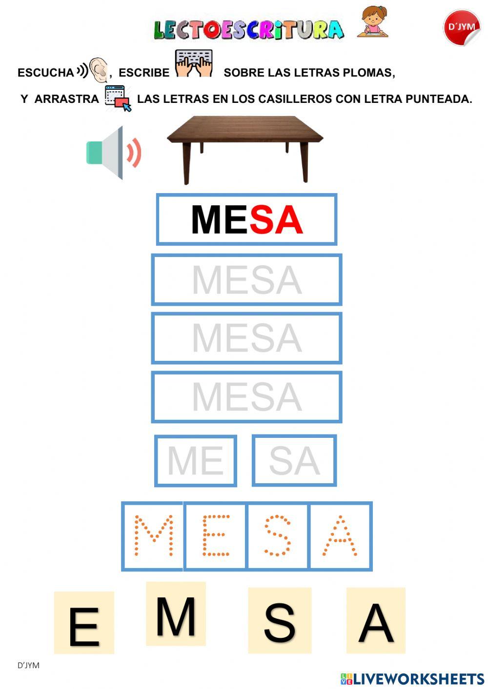 Lectoescritura M - P - S