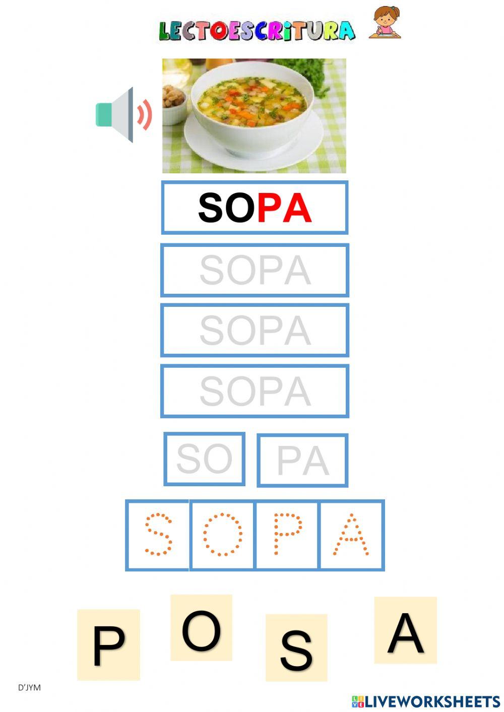 Lectoescritura M - P - S