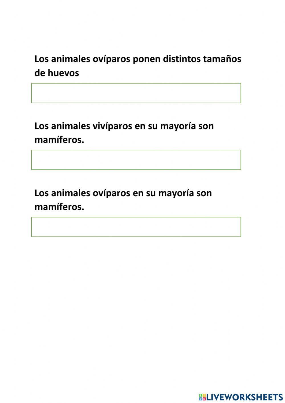 Vivíparos y ovíparos