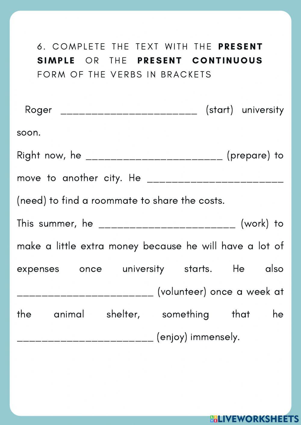 Self-check worksheet (UNIT 1)
