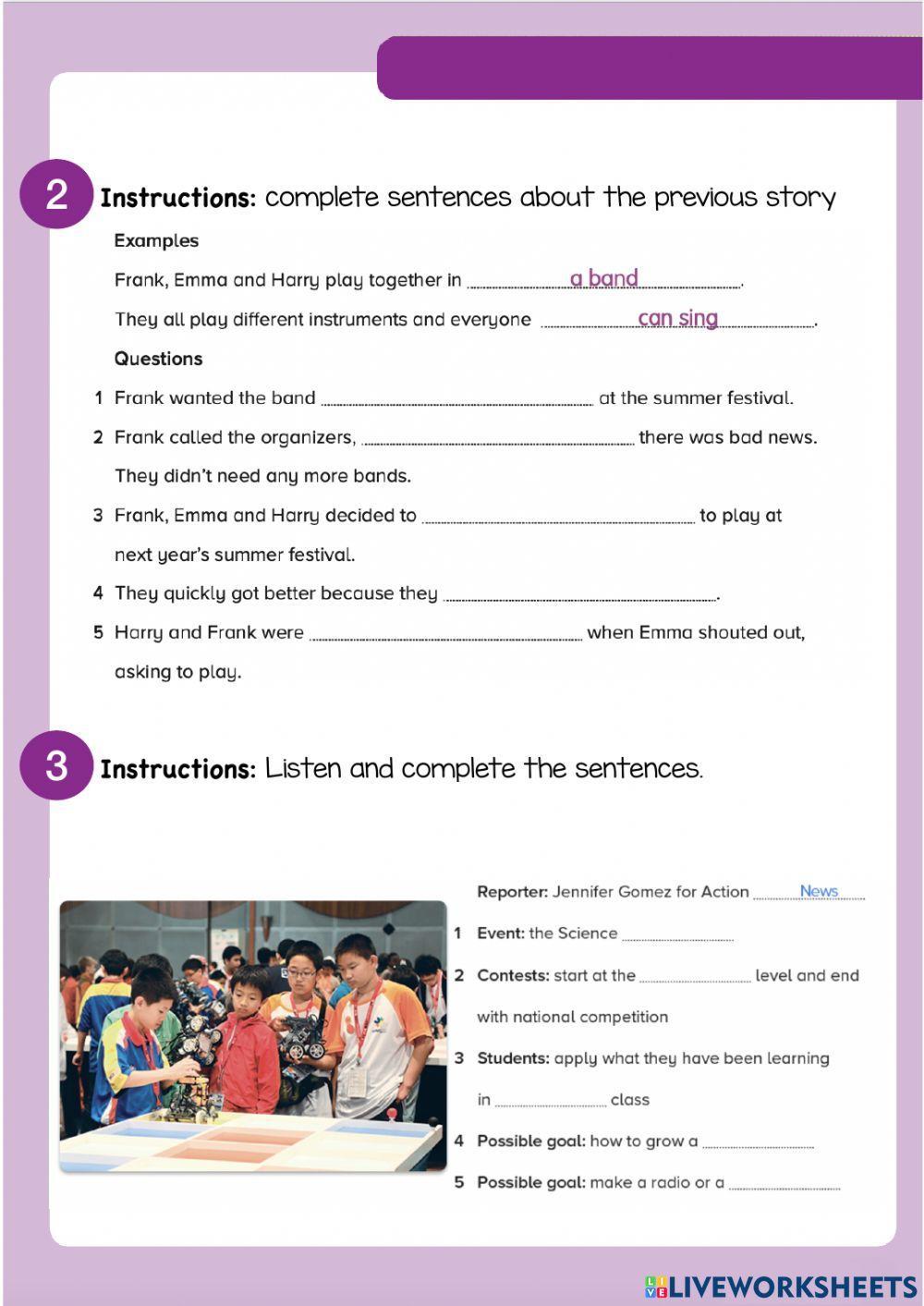 Reading and listening