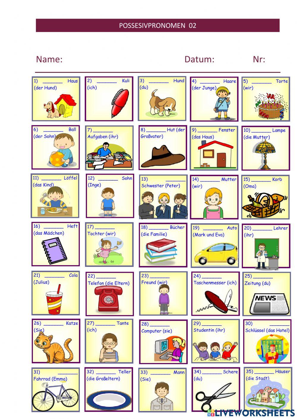 Possessivpronomen 02