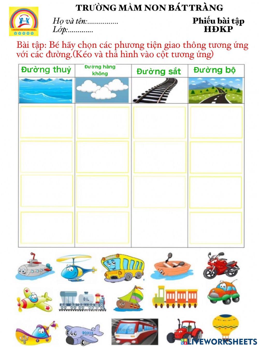 Phiếu BT HĐKP-Phương tiện GT-MN Bát Tràng