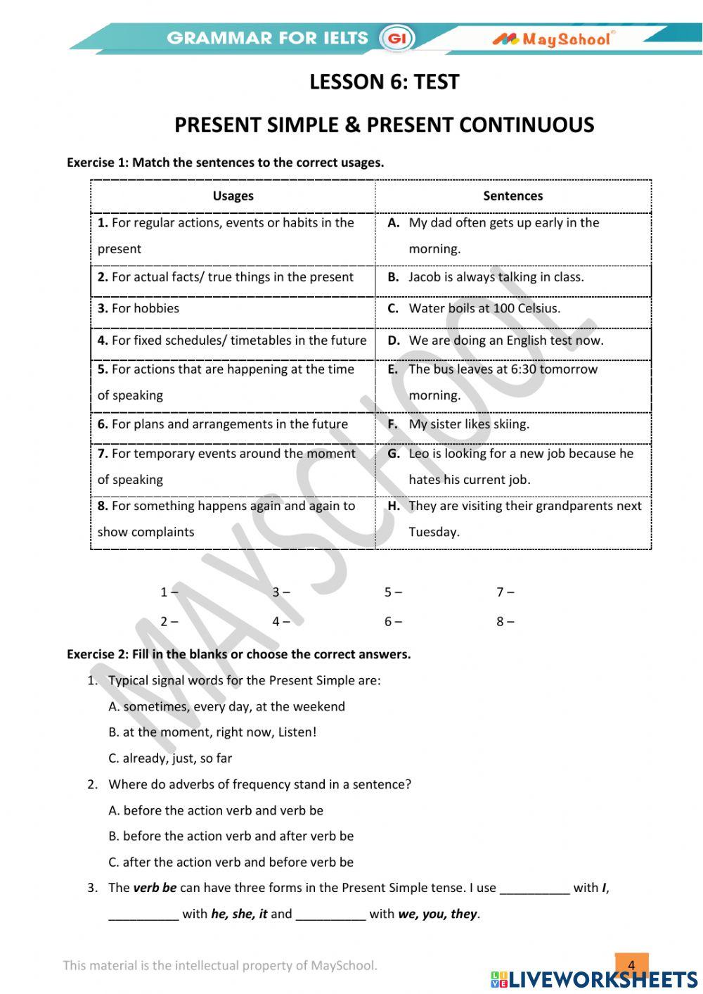 GI-Gram-L6-Present Simple & Continuous-Test
