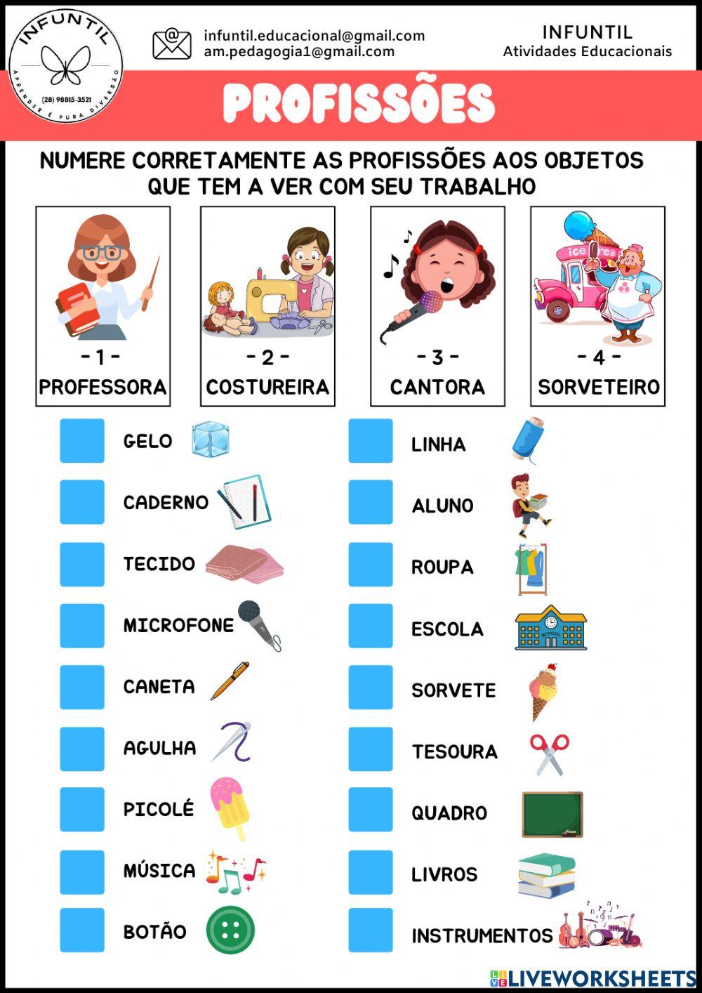 Numere os objetos corretamente