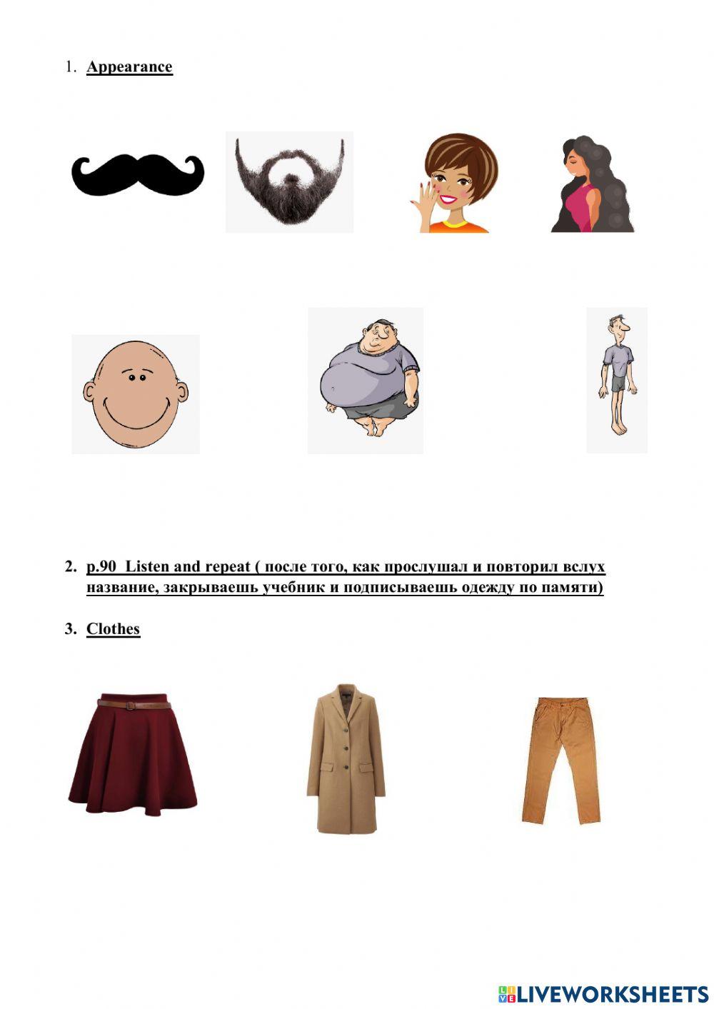 Appearance and clothes