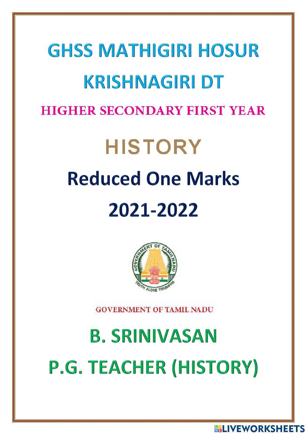 11 History one mark em