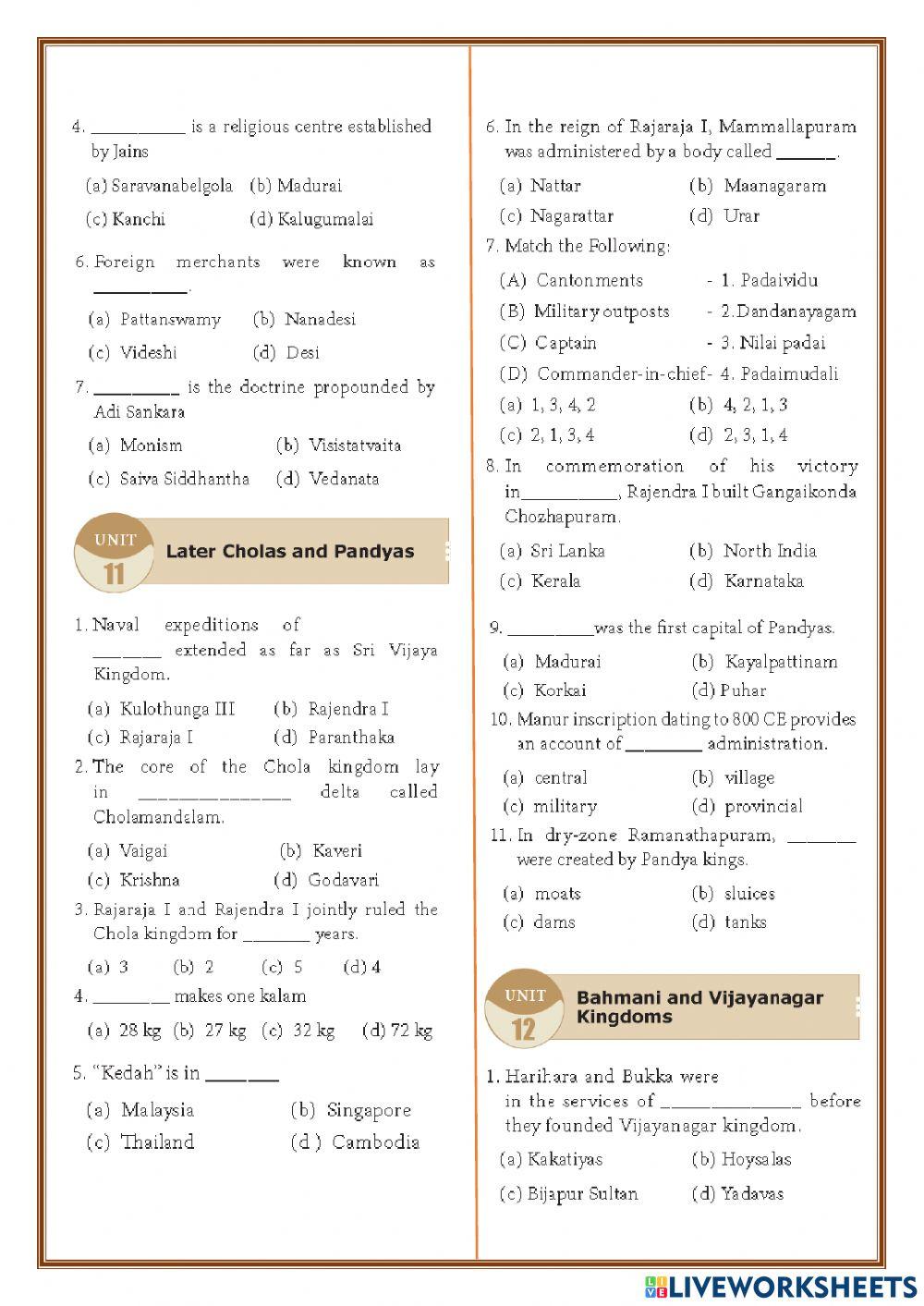 11 History one mark em