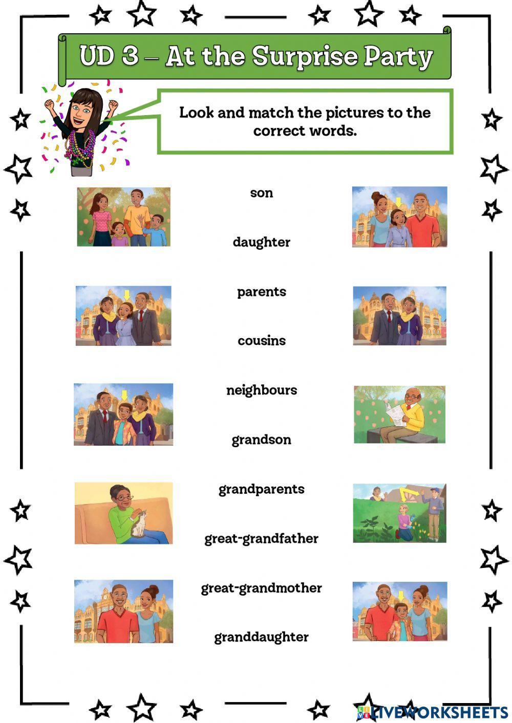 6º UD 3 At the Surprise Party Ficha 1