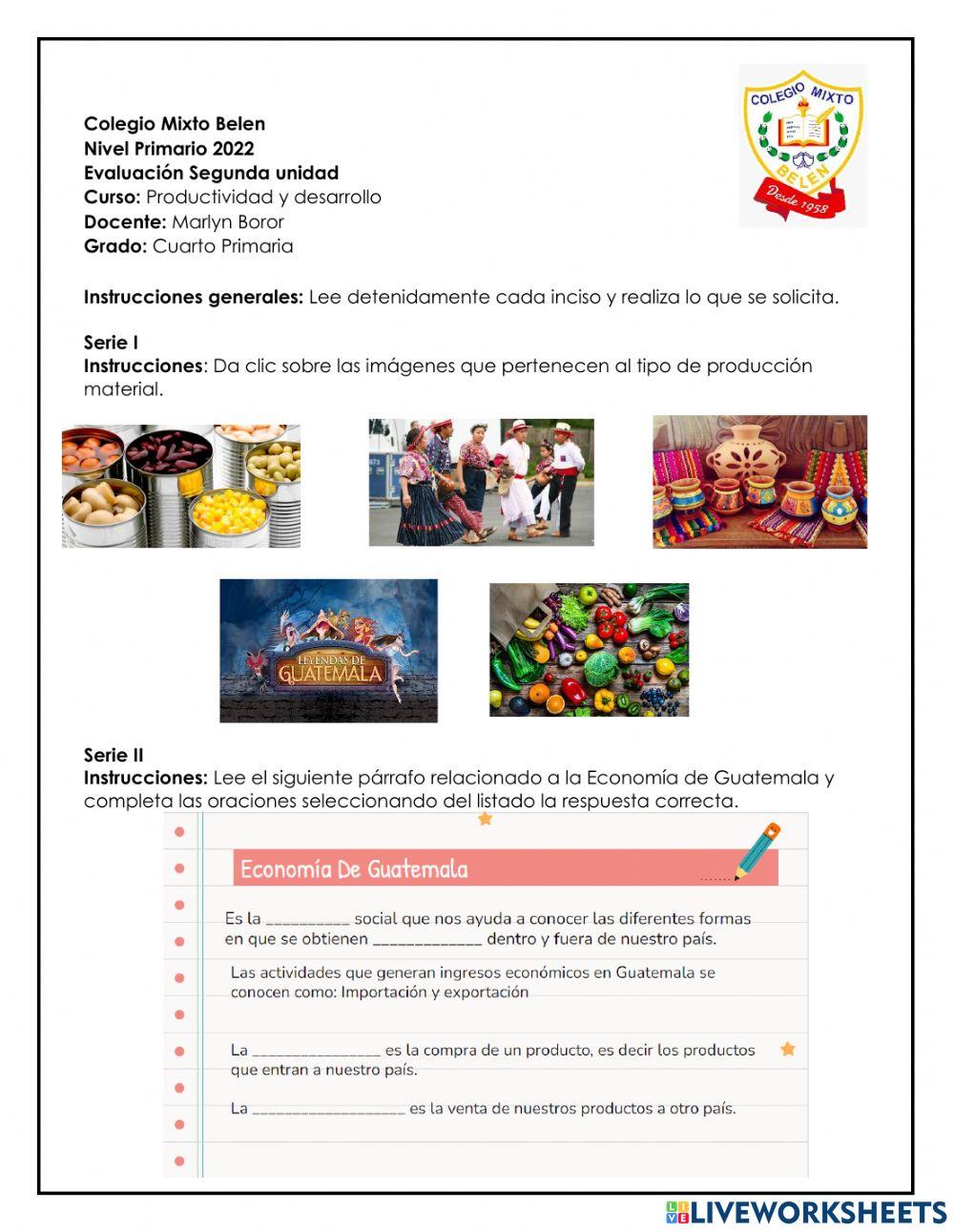 Evaluación bimestre 2-Productividad