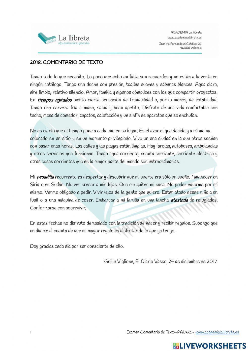 Pau +25 comentario de texto 2018