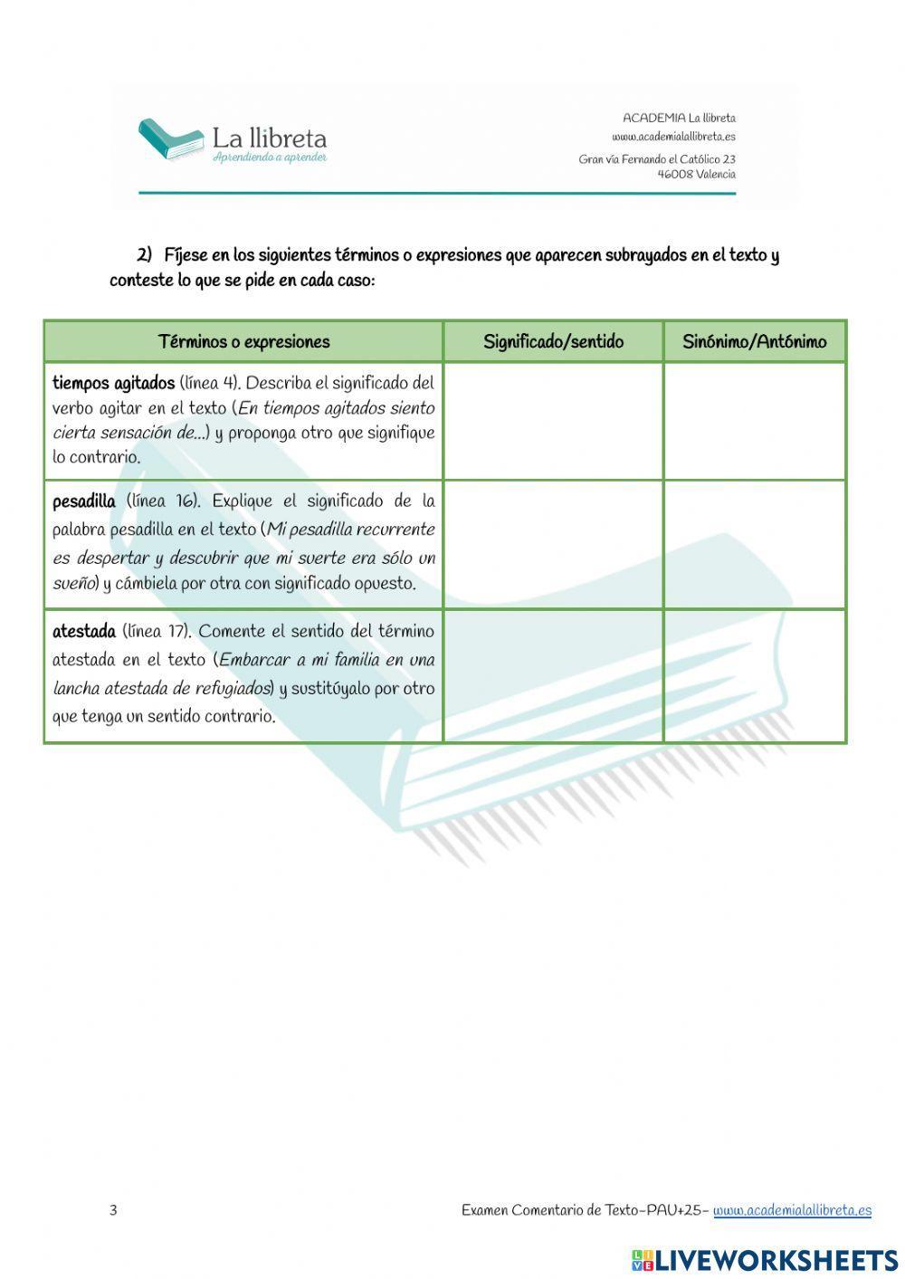 Pau +25 comentario de texto 2018